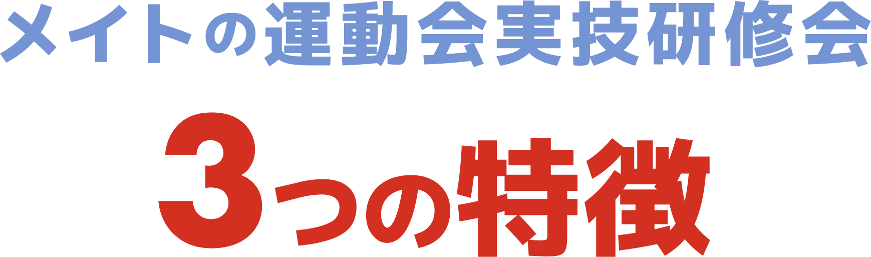 メイトの運動会実技研修会　3つの特徴